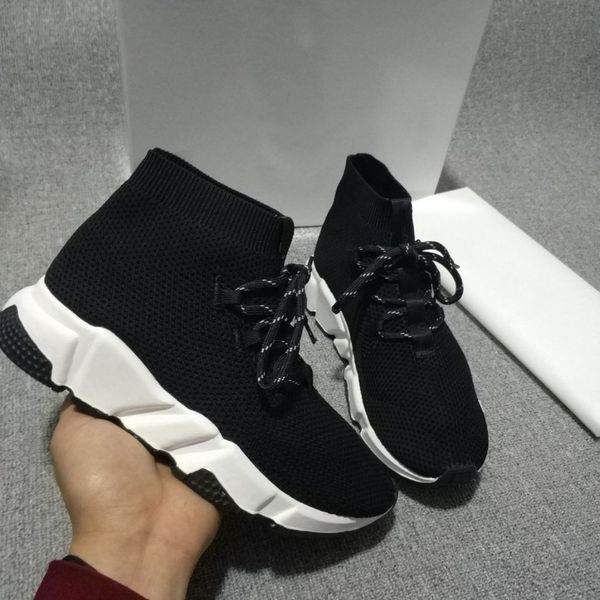 

2020 speed trainer designer sneakers knitted socks boots for women casual shoes speed stretch-knit booties luxury designer women boots, Black