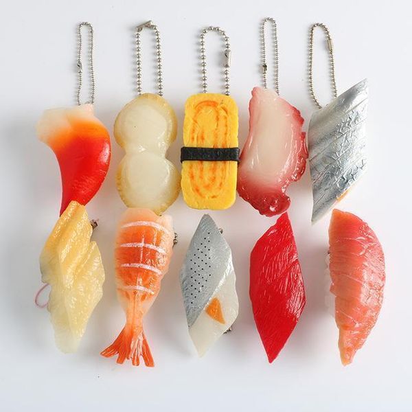 

salmon keychain new charm keyring bowlful fashion popcorn handbag ring key pendant sushi pendant japanese key footballshoe lggfk, Silver