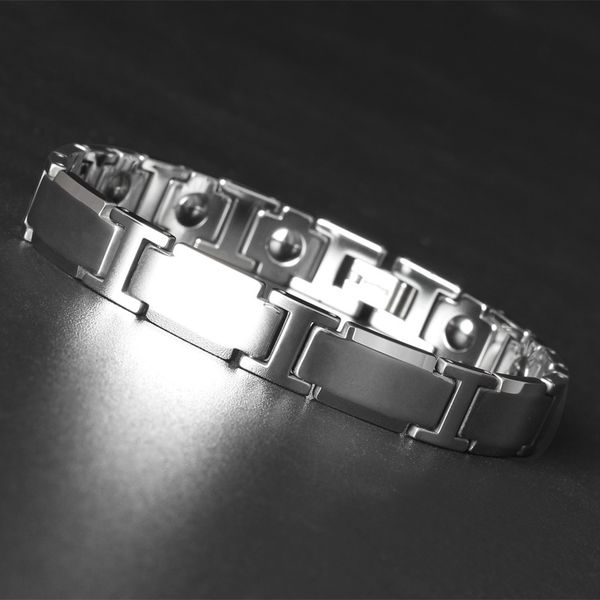 

heavy steel tungsten steel bracelet men's energy health jewelry, Black