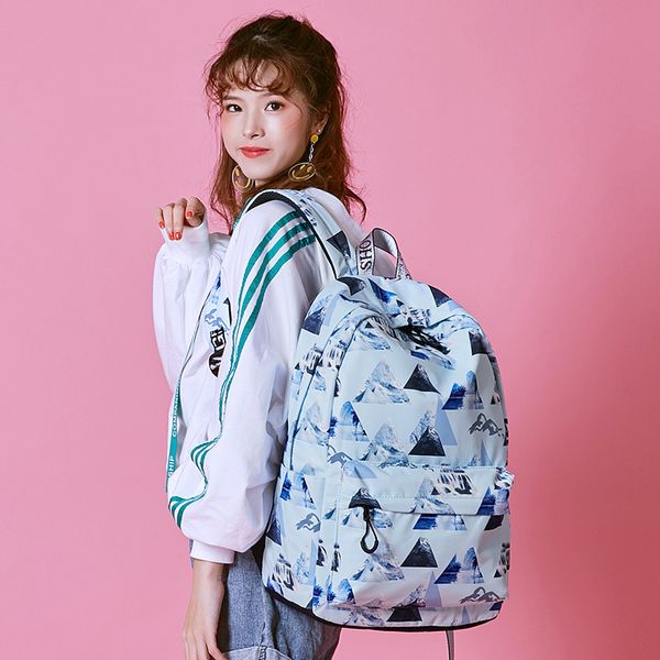 

fashion waterproof backpack women landscape printing rucksack large capacity school bag for teenager girls travel daily bookbag