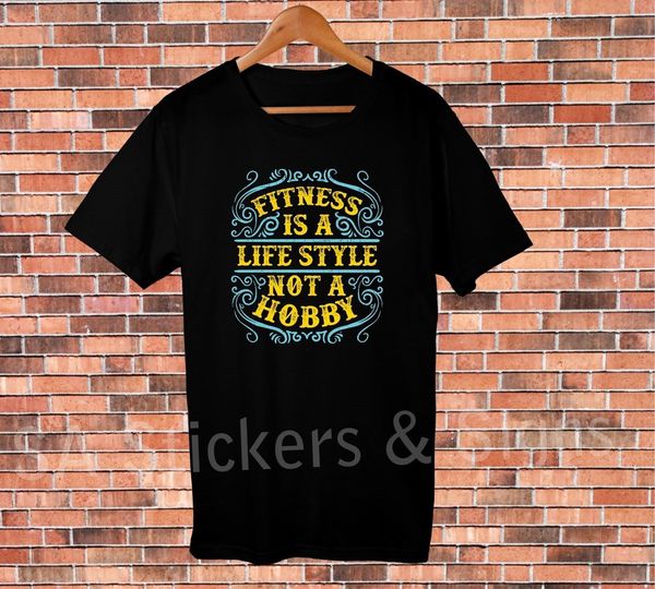 

2019 new summer fashion men tee shirt quality cotton gyms motivation t-shirt with fitness is a life style not a hobby casual