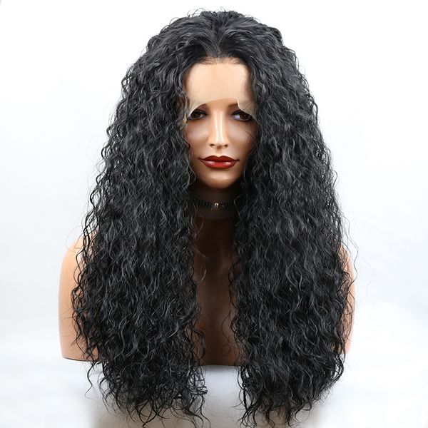 

2020 loose curly glueless lace front wigs for women human hair wigs with baby hair 24 inch natural black lace wigs