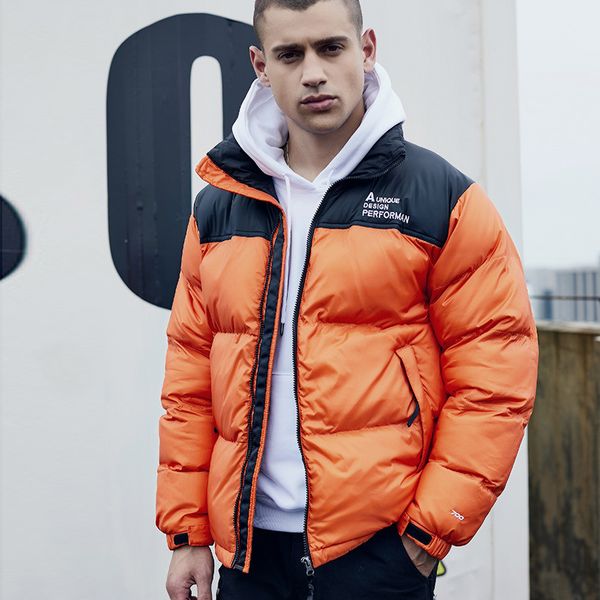 

winter jacket for men winter jacket coat parka hombre thick warm coat men windbreaker stand collar young veste homme hiver, Black