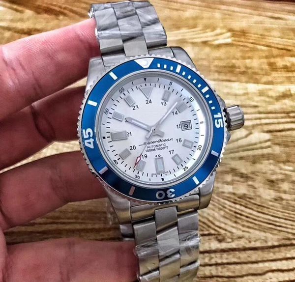 

2020 new watch bre superocean ab202016 series 43mm white face automatic movement original steel strap wrist mens watches, Slivery;brown