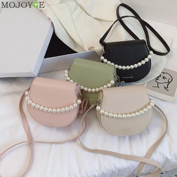

сплошной цвет pu crossbody сумка седло плеча сумки классический женская мода pearl кошелек элегантный crossbody сумки на ремне