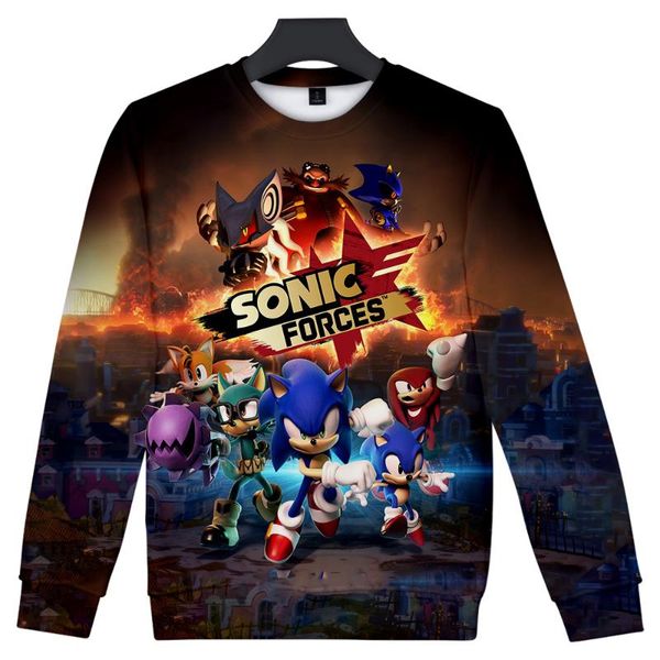 

sonic the hedgehog printed 3d women/men o-neck sweatshirts fashion long sleeve sweatshirt trendy streetwear clothes, Black