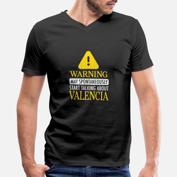 

warning valencia t shirt men design short sleeve crew neck basic solid anti-wrinkle new style summer trend shirt