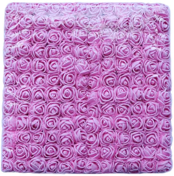 

144pcs искусственный цветок мини пена роуз глава diy украшения праздника ручной клип арт поддельный цветок свадьба главная партия венок пода