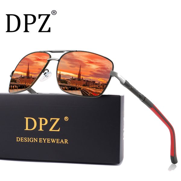 

dpz retro men polarized sunglasses aviation classic brand men sun glasses for male with box, White;black