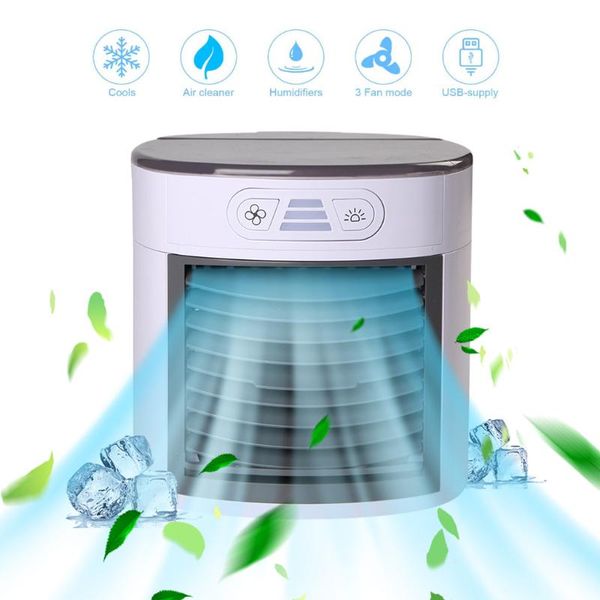 

household mini air conditioner usb personal space cooler portable 7 color led air cooler lcd digital display deskfan