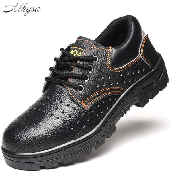 

2020 autumn men's low safety anti smashing work boots men safety shoes waterproof non-slip work shoes wear-resistant boots, Black
