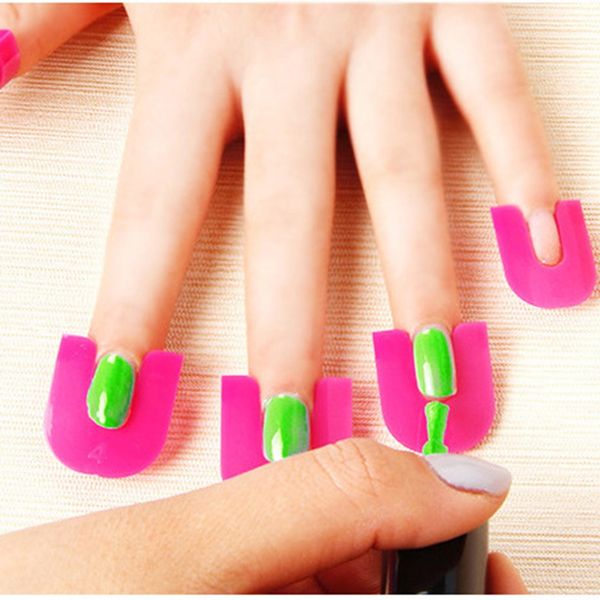 

26 pcs/lot nail polish edge anti-flooding plastic template clip manicure tools sets