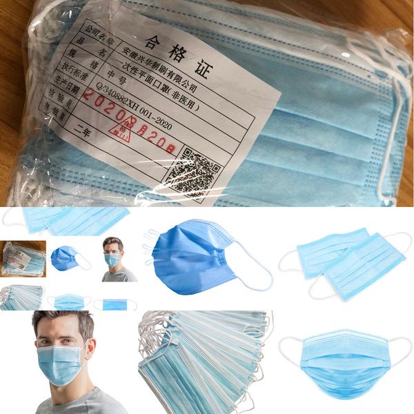 

three mask air layer disposable ear-loop face masks cover 3-ply non-woven disposable dust 1ur3