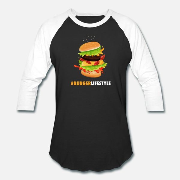 

burger lifestyle t shirt men personalized 100% cotton crew neck standard gift humor spring autumn letters shirt