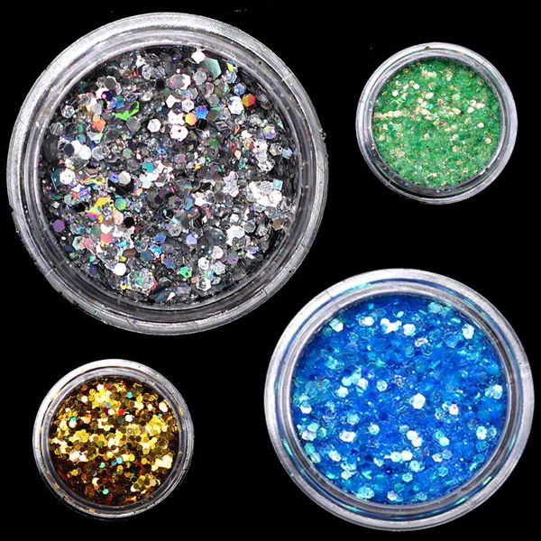 

nail glitter 1pcs ab sequins flakes star moon heart gel round holographic pigment art decoration m3a506, Silver;gold