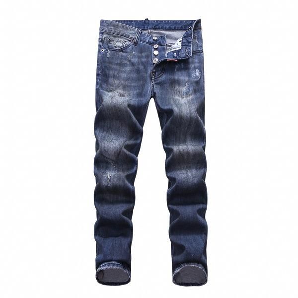 

for 20ss men's jeans korean-style fashion man straight slim men's wear long pantsmens skinny jeansmen pants mens ripped jeans luxu, Blue