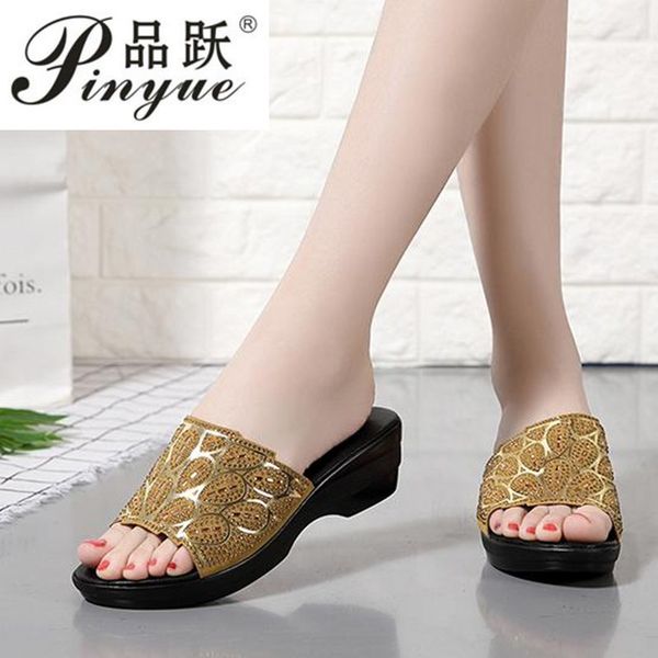 

women's slippers sandals 2020 summer wedges heels women shoes woman slippers summer sandals casual shoes, Black