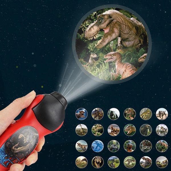 

24 patterns baby sleep light led flashlight cartoon dinosaur projector lamp 90 rotary early education projection lamp children toys