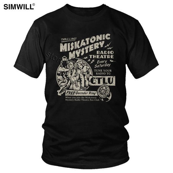 

male miskatonic mystery radio theater t shirt urban thrilling lovecraft call of cthulhu tshirt short sleeved cotton apparel