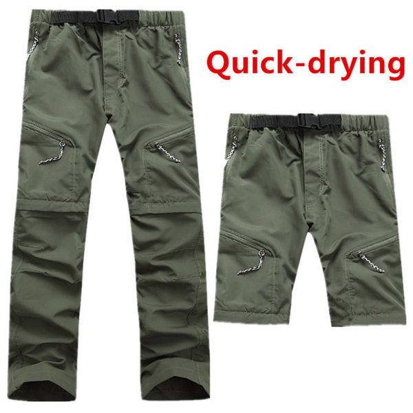 

men's quick dry cycling detachable hiking pants outdoor sport summer camping fishing shorts breathable hunting, Black;blue