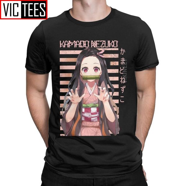 

kamado nezuko тенниска для мужчин хлопок tshirt demon slayer kimetsu нет yaiba tanjirou anime manga