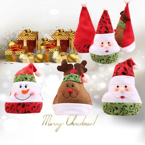

children christmas hat santa claus reindeer snowman elk party cap gift