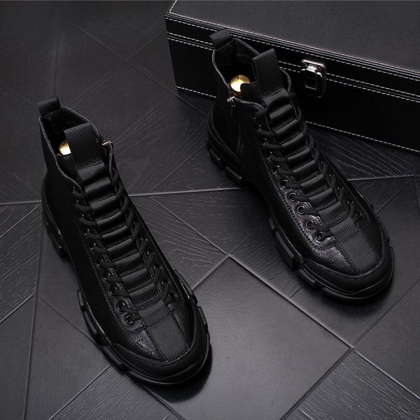 

hip hops men 2020 breathable sneakers vulcanize boots male yellow black mesh wear-resistant casual boots tenis masculino