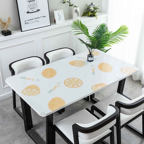 

new arrive pvc translucent frosted texture fruit pattern tablecloth waterproof kitchen pattern oil tablecloth glass soft cloth