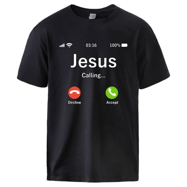 

jesus calling accept or decline man summer cotton tshirts casual loose fit 2020 sell man fashion sportswear t shirts