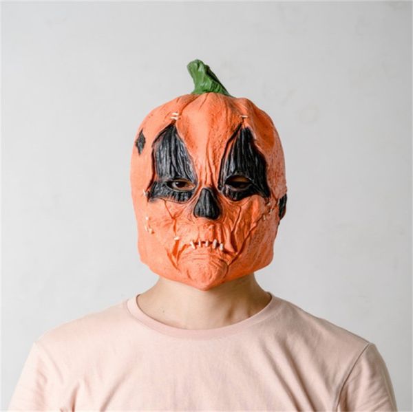 

2020 halloween pumpkin masks cosplay full face mask designers terror scary mask cover women men latex party festival supplies ly9273