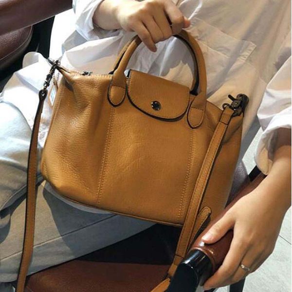 

soft genuine leather bag handbags elegent fashion cowhide hobos shoulder bag female tote simple casual retro lady shoulder bags