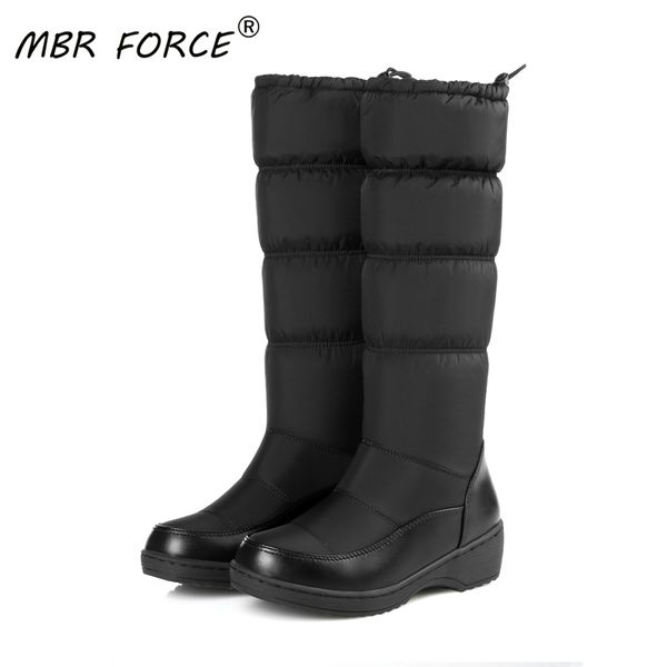 

mbr force new fashion warm snow boots ladies women platform waterproof winter for woman down boots female footwear botas mujer, Black