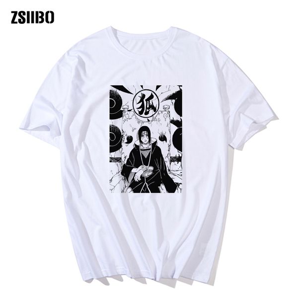 

itachi uchiha человек лето рубашка с коротким рукавом o шеи одежда наруто печать harajuku аниме пара streetwear повседневный мода top tshi