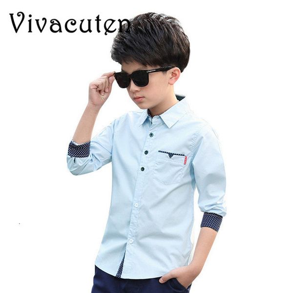 

new teenager solid shirts for boys fashion new autumn children clothing spring kids cotton blouses infant boys shirts h006