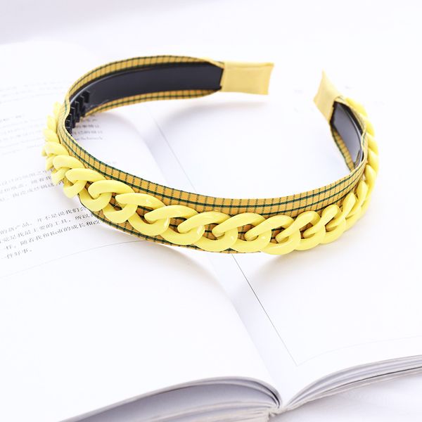 

lucite woman headband with 6 candy colors girls headband hair accressories plastic chain headbands for women, Silver