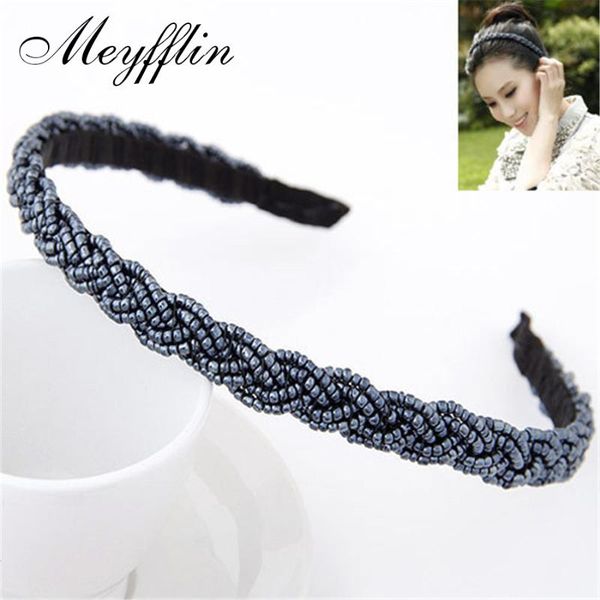 

2020 new fashion vintage seed beads braided hair jewelry hair accessories head jewelry headband for women wedding accessories, Golden;silver