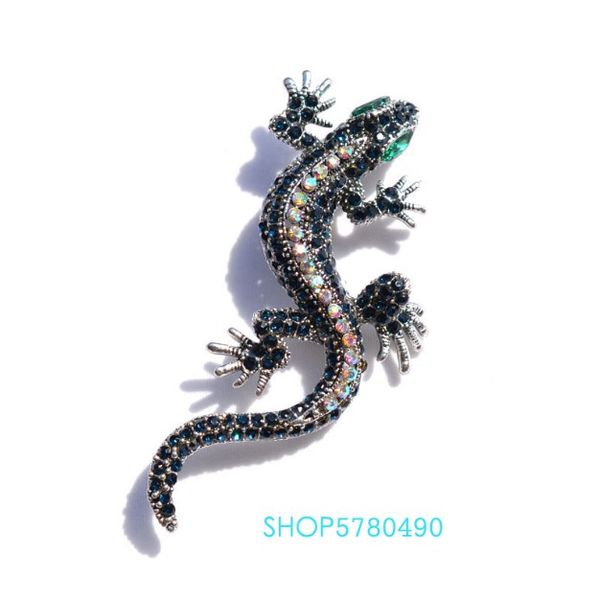 

individual rhinestone house lizard brooch women metal brooch fashion jewelry breast pin garments ladies accessories rhodium color, Gray