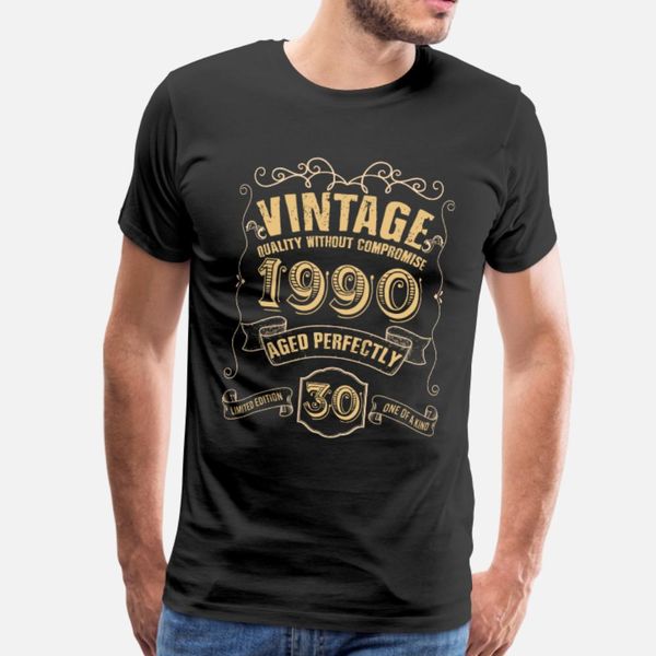 

vintage quality without compromise 1990 t shirt men custom short sleeve round collar letters gift basic summer style family shirt