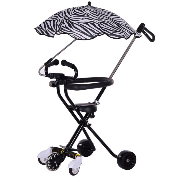 

lightweight fold baby ride trike with 2 extra assist whees, portable toddler travel stroller can take on plane