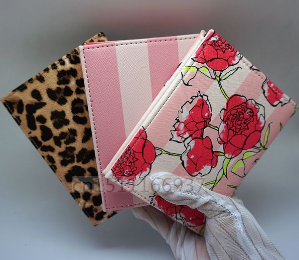 

fashion pink stripe travel passport holder cover id card bag passport protective sleeve women's storage bag gift, Silver