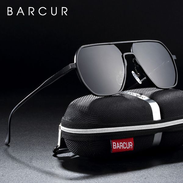 

barcur aluminium magnesium square minimalist sunglasses for men sun glasses for women oculos, White;black