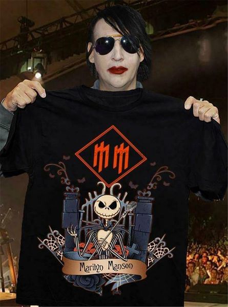 

marilyn manson mm black t-shirt outfit tee shirt new fashion design for men women