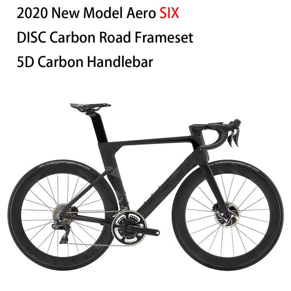 

2020 model aero six carbon disc road frame disc brake bicycle frame fork seatpost with 5d carbon handlebar