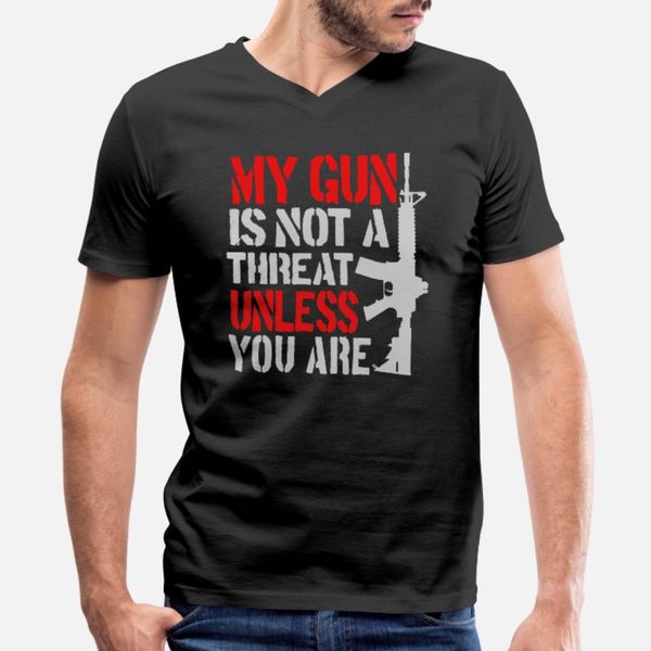 

my guns is not a threat second amendment usa gun t shirt men create short sleeve s-xxxl original graphic casual spring pattern shirt