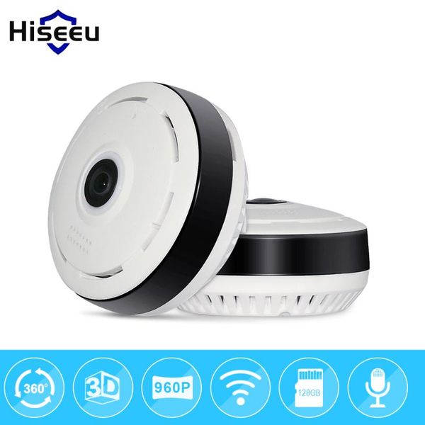 

hd fisheye ip camera 960p 360 degree full view mini cctv camera 1.3mp network home security wifi panoramic ir hiseeu