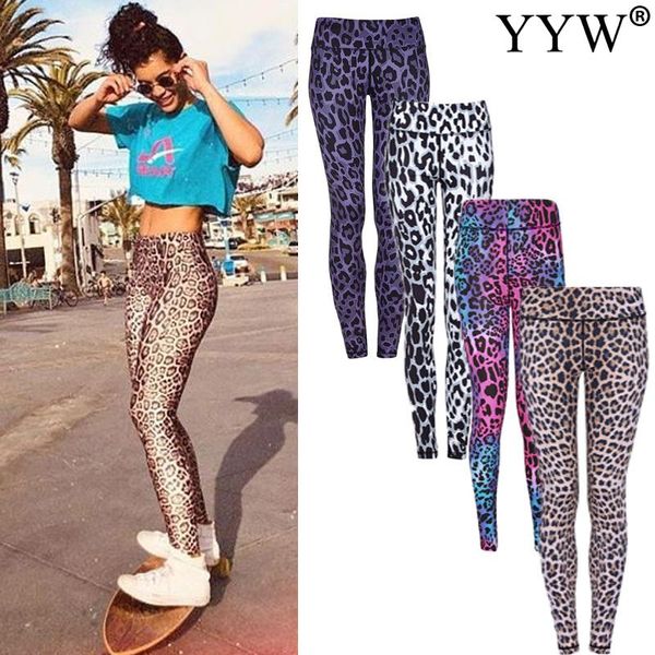 

leopard leggings women tights not see through fitness printed yoga pants women stretch slim high waist yoga leggings for, White;red
