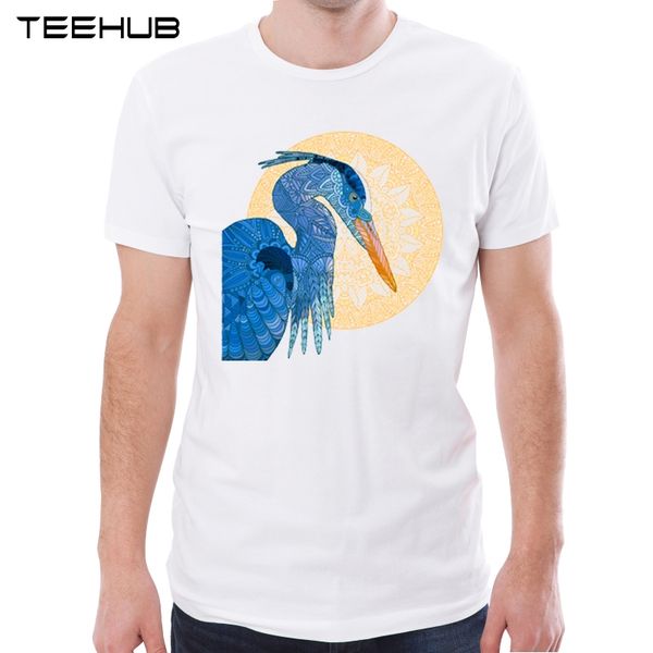 

teehub blue heron и вс классический мужчины футболка с коротким рукавом hipster tops ретро напечатанных мужские geek футболках