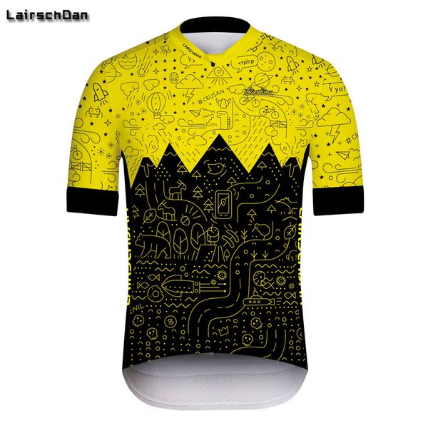 

sptgrvo lairschdan 2020 yellow funny mountain bike t shirt men cycle jersey women bicycle pro team cycling clothing wear, Black;red