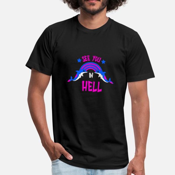 

see you in hell sarcastic rainbow goth gif t shirt men designs cotton o neck leisure cute comfortable spring autumn pattern shirt