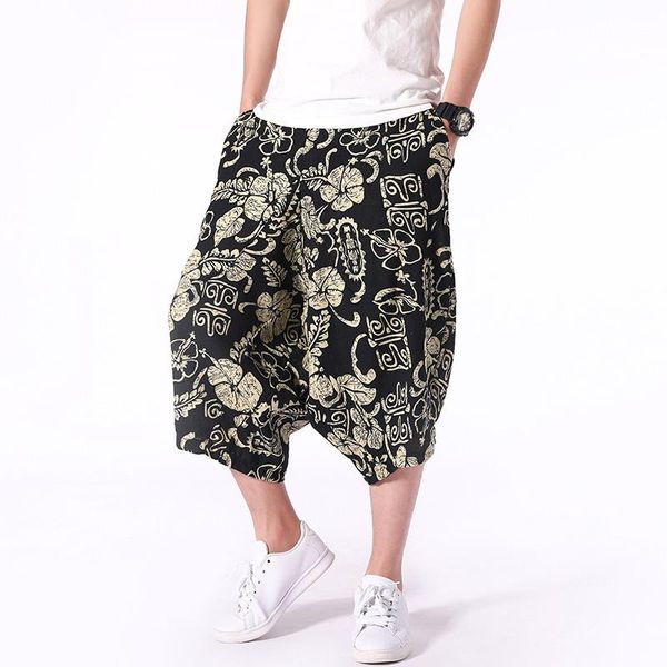 

2020 Summer New Mens shorts Retro Printed Casual Fashion Jogger Knee Length Loose Streetwear Man Hip hop shorts Large size 5XL